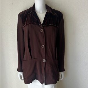 Vintage Zelda Chic Dark Brown Women's Blazer